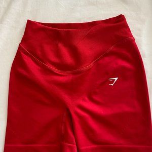 red SWEAT SEAMLESS SCULPT SHORTS gym shark